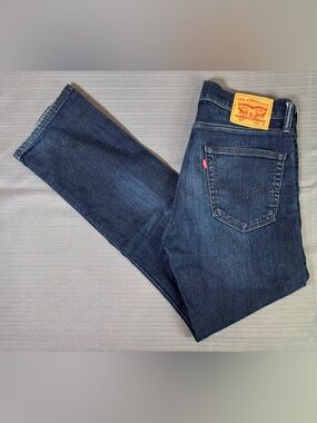 Levi’s 513 Slim Straight Jeans Mens 32 Dark Wash Stretch Denim